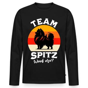 Team Spitz - Männer Premium Bio Langarmshirt - Schwarz - Vorne - Nico (187cm)