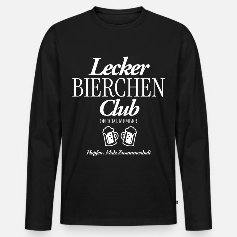 Lecker Bierchen Club - Männer Premium Bio Langarmshirt - Schwarz