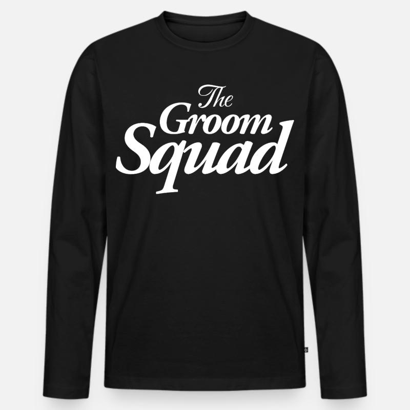 The Groom Squad - Männer Premium Bio Langarmshirt - Schwarz