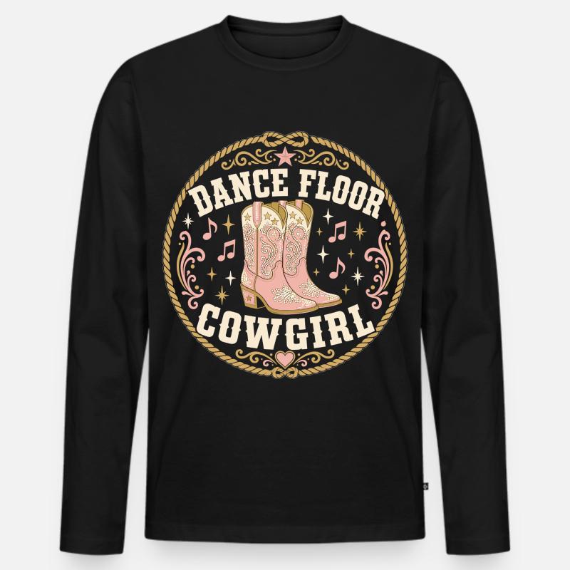 Dance Floor Western - Männer Premium Bio Langarmshirt - Schwarz
