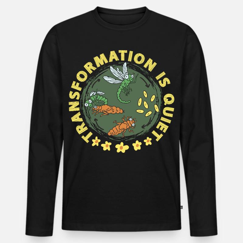 Libelle Libellen Transformation Is Quiet - Männer Premium Bio Langarmshirt - Schwarz