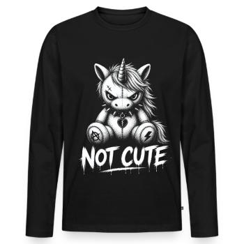 Licorne rebelle – Pas un design punk mignon - T-shirt manches longues Premium bio Homme - noir - Devant - Nico (187cm)
