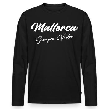 Mallorca - Männer Premium Bio Langarmshirt - Schwarz - Vorne - Nico (187cm)