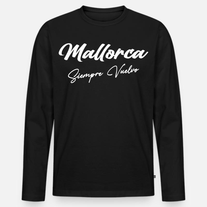 Mallorca - Männer Premium Bio Langarmshirt - Schwarz