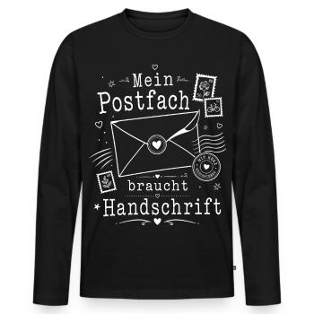 Analoge Freundschaft mit Briefcharme - Männer Premium Bio Langarmshirt - Schwarz - Vorne - Nico (187cm)