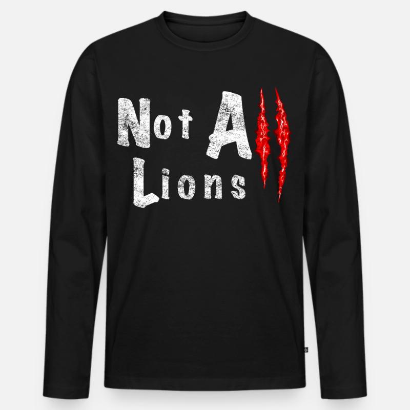 Not All Lions 2.... - Männer Premium Bio Langarmshirt - Schwarz