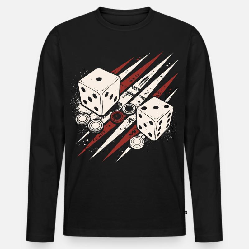 Backgammon | Brettspiel | Geschenk - Männer Premium Bio Langarmshirt - Schwarz