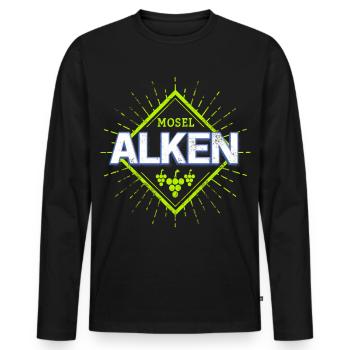 Alken an der Mosel Weintrauben Vintage Souvenir - Männer Premium Bio Langarmshirt - Schwarz - Vorne - Nico (187cm)