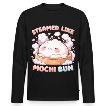 Sources chaudes d’Onsen Bad Stream comme un petit pain Mochi - T-shirt manches longues Premium bio Homme - noir - Devant - Nico (187cm)