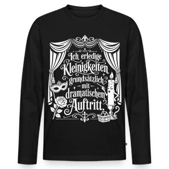 Kleinigkeiten mit dramatischem Auftritt - Männer Premium Bio Langarmshirt - Schwarz - Vorne - Nico (187cm)