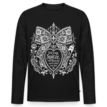Spitze darf Rüstung sein - Männer Premium Bio Langarmshirt - Schwarz - Vorne - Nico (187cm)
