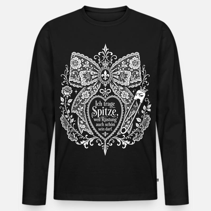 Spitze darf Rüstung sein - Männer Premium Bio Langarmshirt - Schwarz