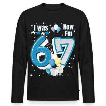 I was 6 Now Im 7 Birthday Shirt Kids 7 Birthday - T-shirt manches longues Premium bio Homme - noir - Devant - Nico (187cm)
