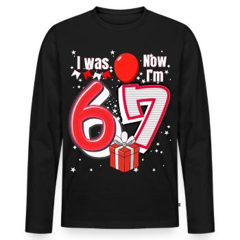 I was 6 Now Im 7 Birthday Shirt Kids 7 Birthday - T-shirt manches longues Premium bio Homme - noir - Devant - Nico (187cm)
