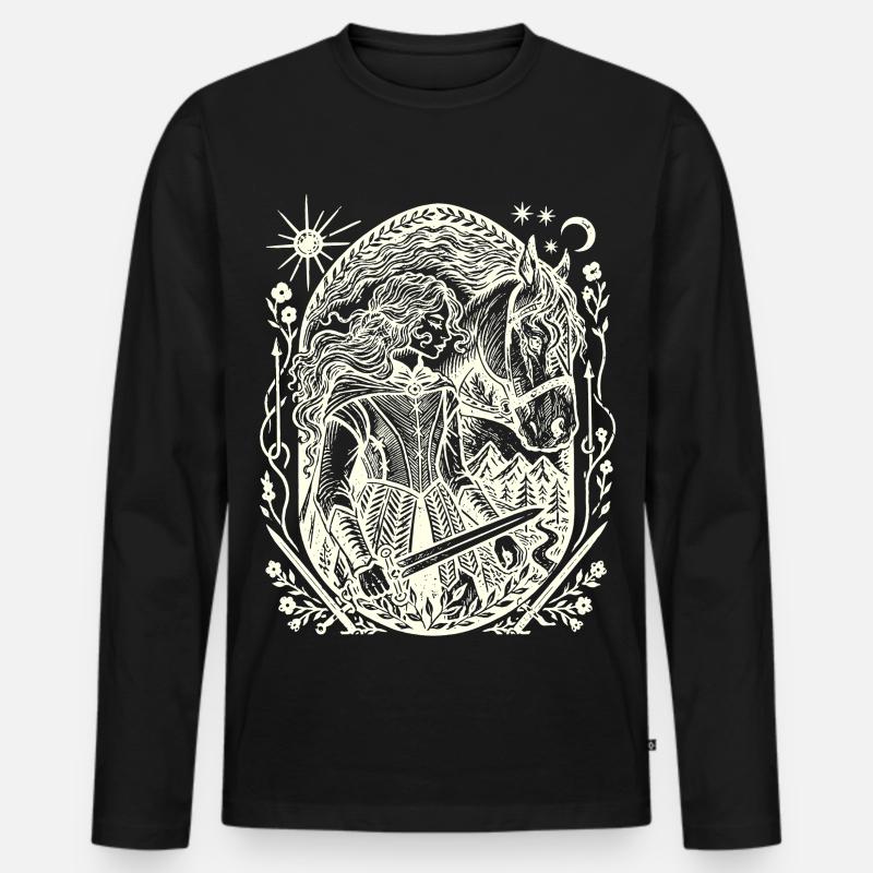 Moonlight Forest Magic Circle - Men's Premium Organic Long Sleeve Shirt - black