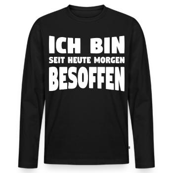 Lustige Sauf Sprüche - Männer Premium Bio Langarmshirt - Schwarz - Vorne - Nico (187cm)
