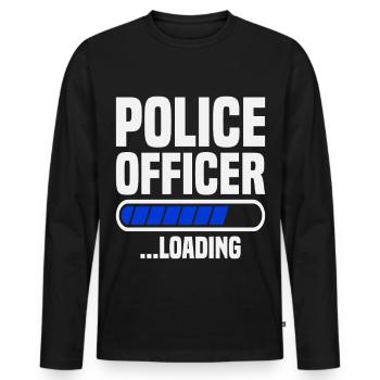  Police Officer loading Police School Grad Police - Men's Premium Organic Long Sleeve Shirt - black - Front - Nico (187cm)