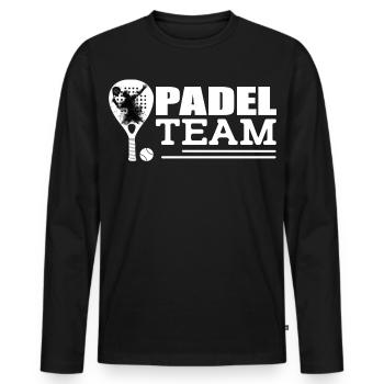Padel - Männer Premium Bio Langarmshirt - Schwarz - Vorne - Nico (187cm)