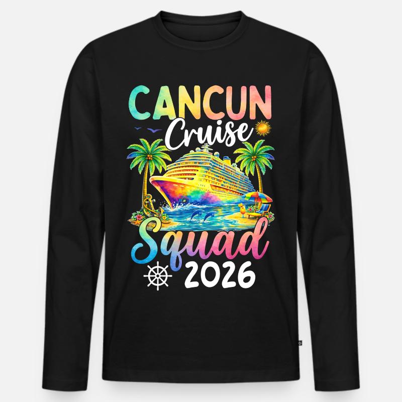 Cancun Cruise Squad 2026 - Männer Premium Bio Langarmshirt - Schwarz