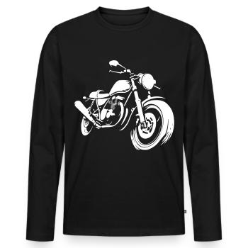 Motorcycle Motorcycle Rider - Men's Premium Organic Long Sleeve Shirt - black - Front - Nico (187cm)
