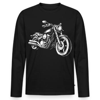 Motorcycle Motorcycle Rider - Men's Premium Organic Long Sleeve Shirt - black - Front - Nico (187cm)