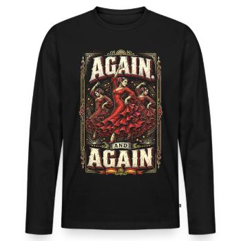 Flamenco Again And Again - Men's Premium Organic Long Sleeve Shirt - black - Front - Nico (187cm)