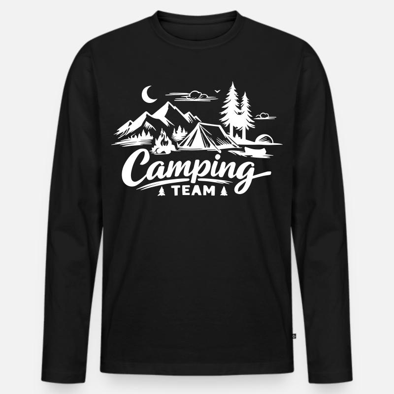 Camping Team - Men's Premium Organic Long Sleeve Shirt - black