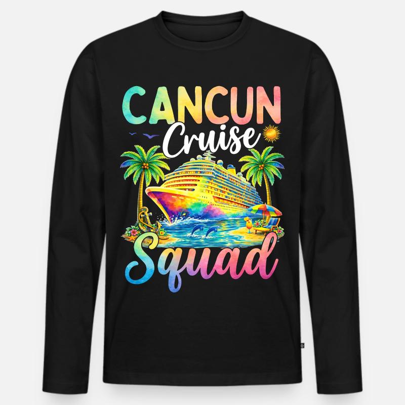 Cancun Cruise Squad - Männer Premium Bio Langarmshirt - Schwarz