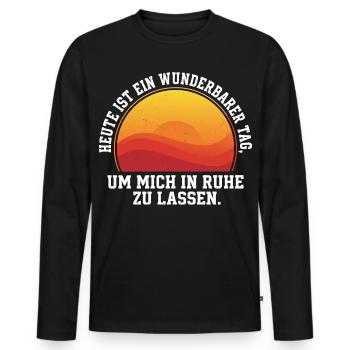 Wunderbarer Tag Retro - Männer Premium Bio Langarmshirt - Schwarz - Vorne - Nico (187cm)