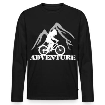Adventure - Männer Premium Bio Langarmshirt - Schwarz - Vorne - Nico (187cm)