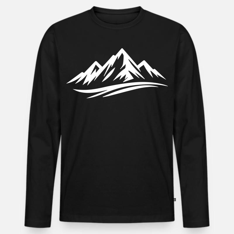 Berge - Männer Premium Bio Langarmshirt - Schwarz