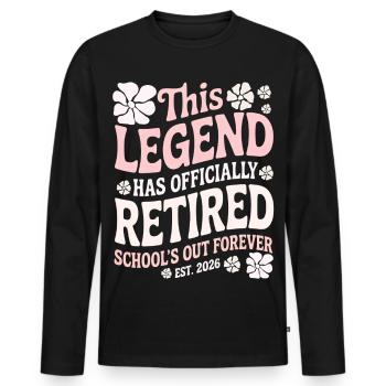 teacher Retirement Gifts for Teachers Retirement - T-shirt manches longues Premium bio Homme - noir - Devant - Nico (187cm)