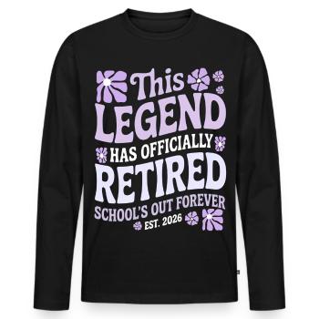 teacher Retirement Gifts for Teachers Retirement - T-shirt manches longues Premium bio Homme - noir - Devant - Nico (187cm)