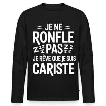 Je Ne Ronfle Pas Cariste Humour Cadeau Collègues - T-shirt manches longues Premium bio Homme - noir - Devant - Nico (187cm)