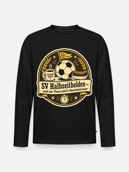 SV Halbzeithelden - Männer Premium Bio Langarmshirt - Schwarz
