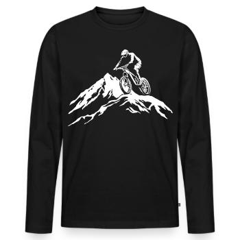 Mountain bike - Men's Premium Organic Long Sleeve Shirt - black - Front - Nico (187cm)