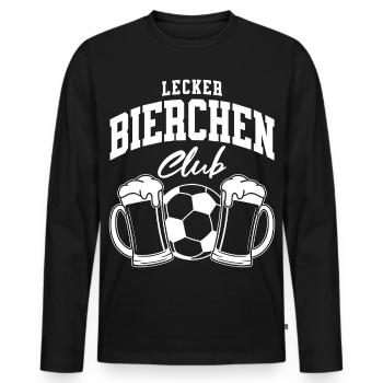 Lecker Bierchen Club - Männer Premium Bio Langarmshirt - Schwarz - Vorne - Nico (187cm)