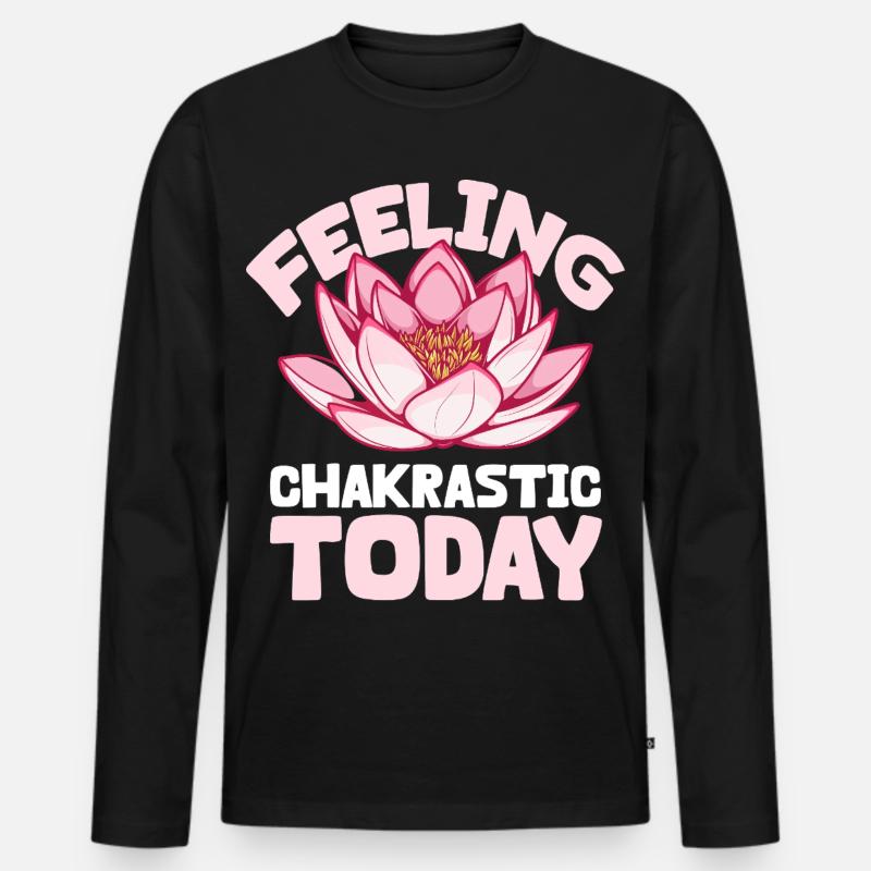 Chakra Feeling - Gute Energie - Männer Premium Bio Langarmshirt - Schwarz