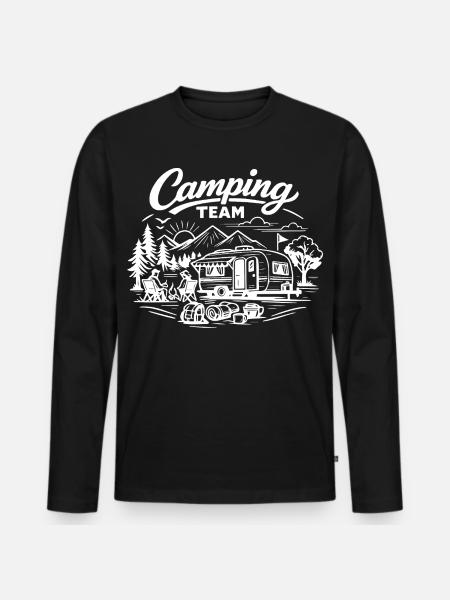 Camping Team Wagon - Men's Premium Organic Long Sleeve Shirt - black