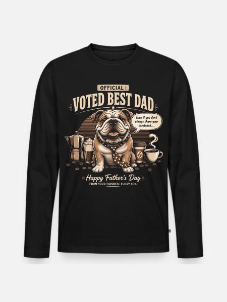 Best Dog Dad Voted - Father's Day - Men's Premium Organic Long Sleeve Shirt - black