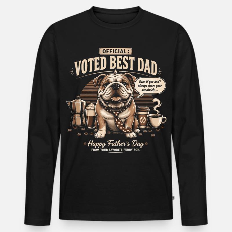Bester gewählter Hundevater – Vatertag - Männer Premium Bio Langarmshirt - Schwarz