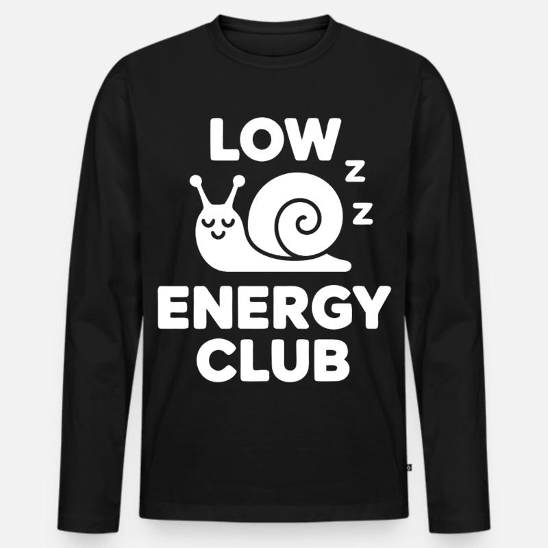 Langsame Schnecke Club - Männer Premium Bio Langarmshirt - Schwarz