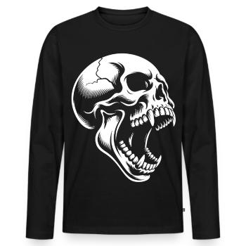 Le Crâne Hurlant - T-shirt manches longues Premium bio Homme - noir - Devant - Nico (187cm)