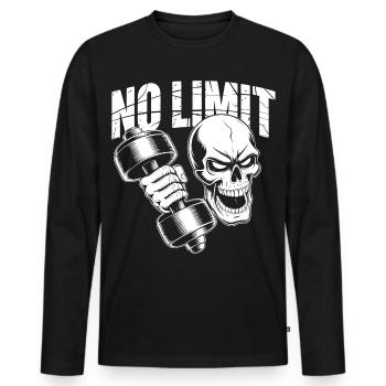 No Limit Gym - Männer Premium Bio Langarmshirt - Schwarz - Vorne - Nico (187cm)
