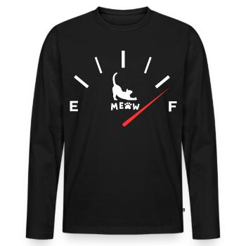 Chat actif drôle Café Carburant Miaou Chaton Maman Humour - T-shirt manches longues Premium bio Homme - noir - Devant - Nico (187cm)