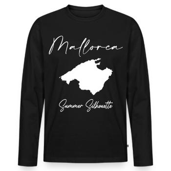 Majorca - Men's Premium Organic Long Sleeve Shirt - black - Front - Nico (187cm)