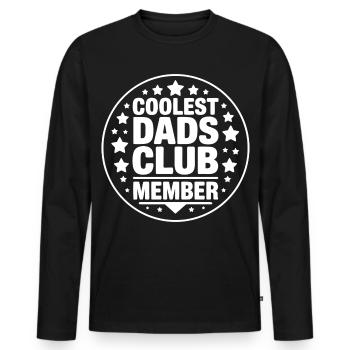 Coolest Dad Club Member - Men's Premium Organic Long Sleeve Shirt - black - Front - Nico (187cm)