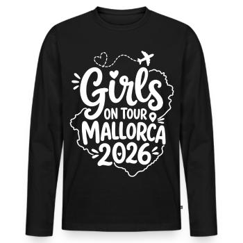 Malle 2026 Filles en tournée Majorque 2026 - T-shirt manches longues Premium bio Homme - noir - Devant - Nico (187cm)