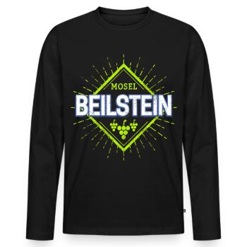 Beilstein an der Mosel Retro Weintrauben Souvenir - Männer Premium Bio Langarmshirt - Schwarz - Vorne - Nico (187cm)
