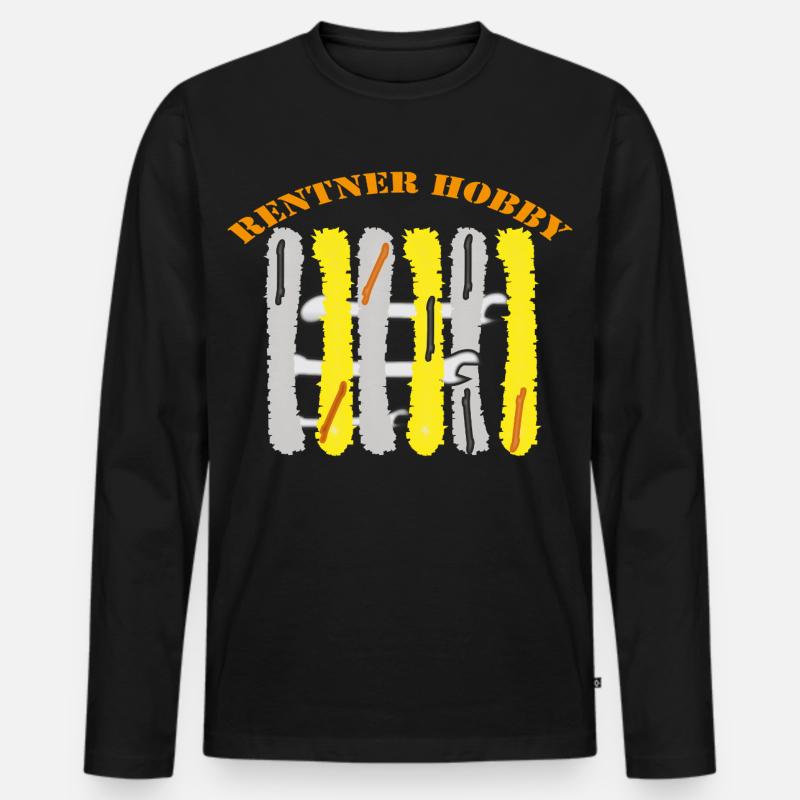 Rentner Hobby Werkzeug - Männer Premium Bio Langarmshirt - Schwarz